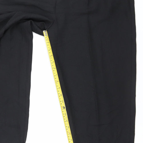 Bon Marche Womens Black Size 18 Pleated Straight Trousers