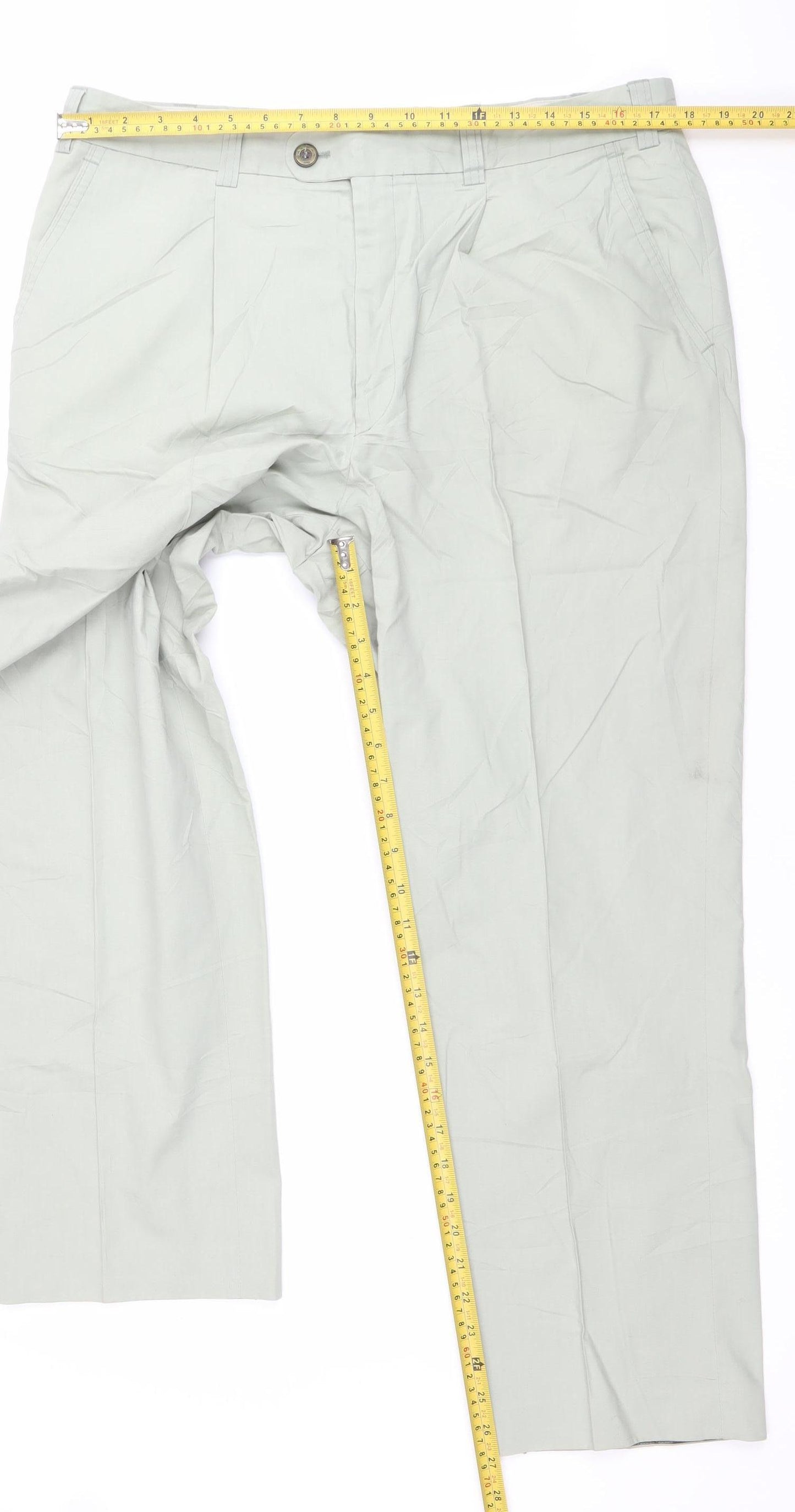 Oakman Mens Beige Chino Trousers Size 36R Cotton Blend