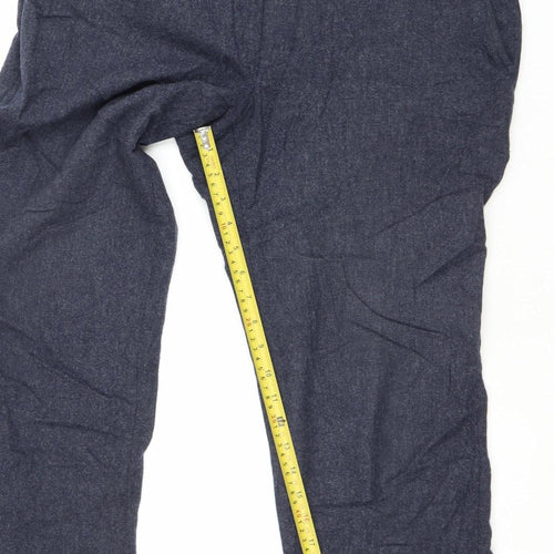 Marks and Spencer Men’s Blue Wool Slim Fit Dress Trousers 36W 29L