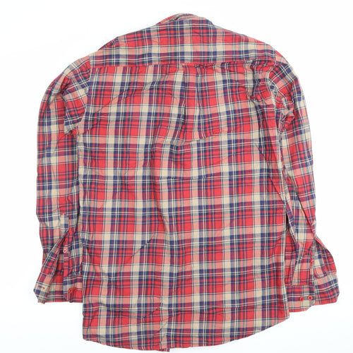 Beverly Hills Polo Club Men’s Red Plaid Cotton Long Sleeve Shirt XL