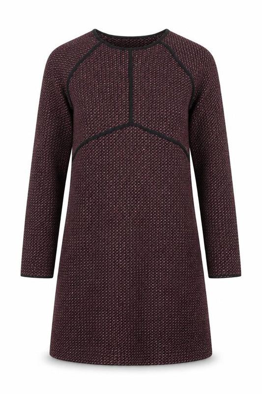 Front view of Zara Women’s Multicoloured Knit Shift Dress, size UK 8, Long Sleeve