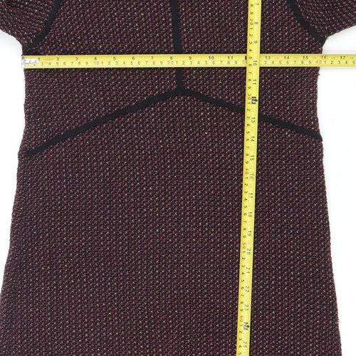 Zara Women’s Multicoloured Knit Shift Dress Size 8 Long Sleeve