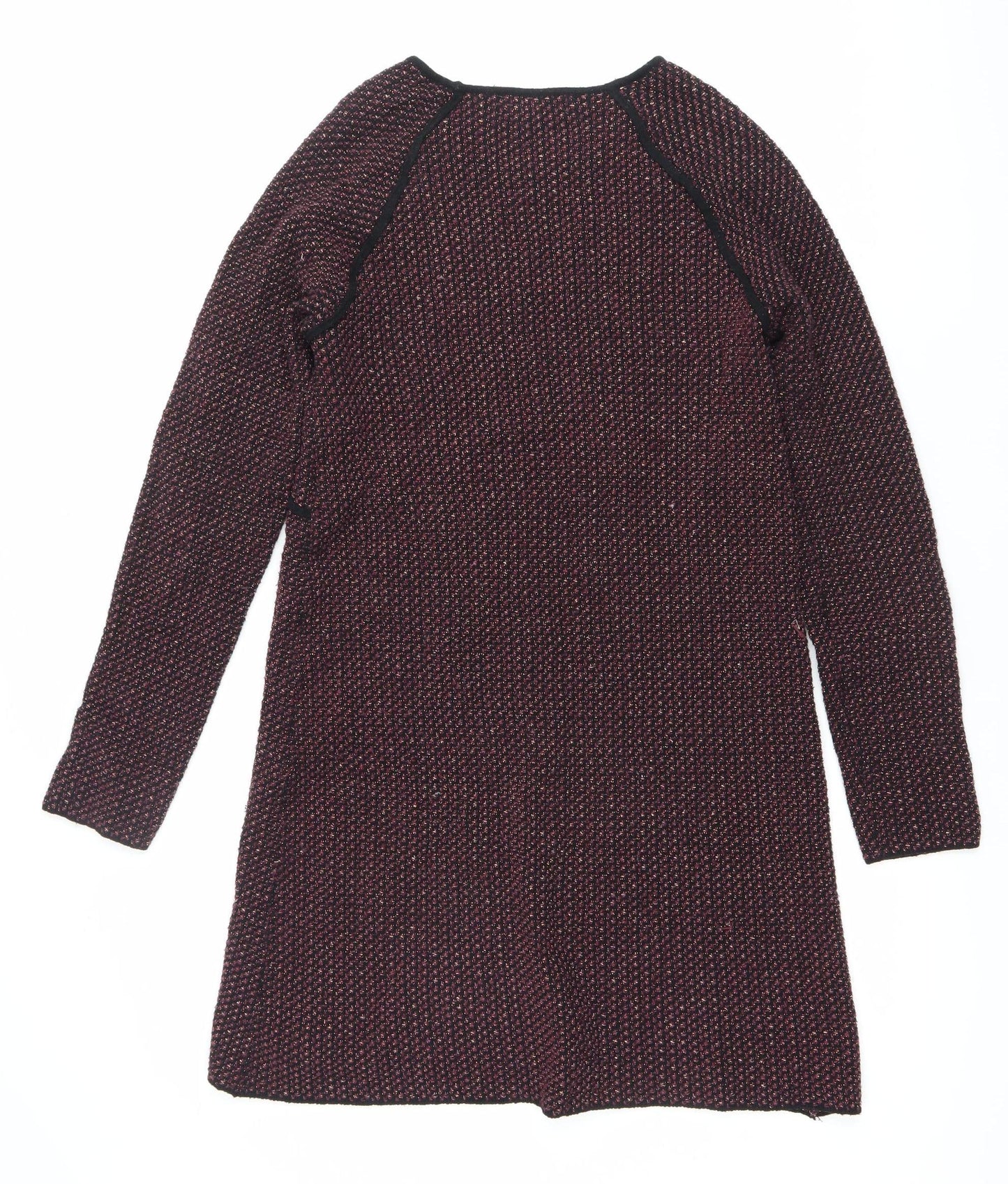 Zara Women’s Multicoloured Knit Shift Dress Size 8 Long Sleeve