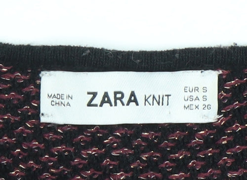 Zara Women’s Multicoloured Knit Shift Dress Size 8 Long Sleeve