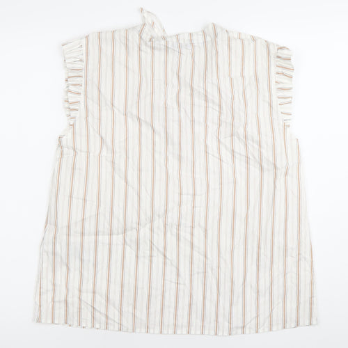 Numph Womens Multicoloured Striped Cotton Blouse Size 8