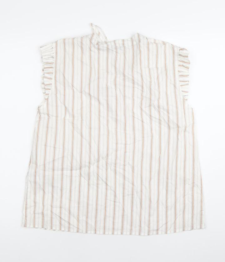 Numph Womens Multicoloured Striped Cotton Blouse Size 8
