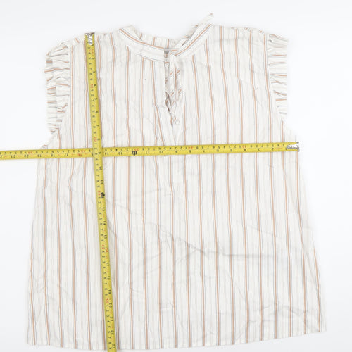 Numph Womens Multicoloured Striped Cotton Blouse Size 8