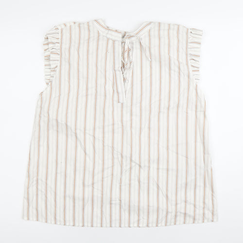 Numph Womens Multicoloured Striped Cotton Blouse Size 8