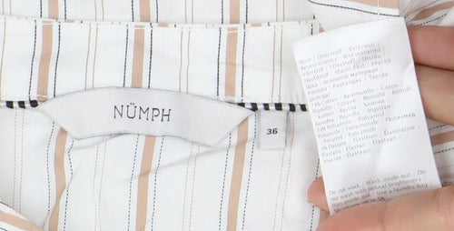 Numph Womens Multicoloured Striped Cotton Blouse Size 8