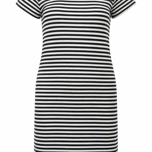 Next Teens Black White Striped T-Shirt Dress Size 12-14