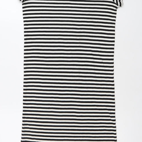 Next Teens Black White Striped T-Shirt Dress Size 12-14
