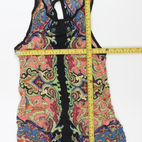 Warehouse Womens Multicoloured Paisley Tank Top UK 8 Viscose