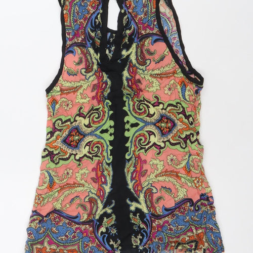 Warehouse Womens Multicoloured Paisley Tank Top UK 8 Viscose