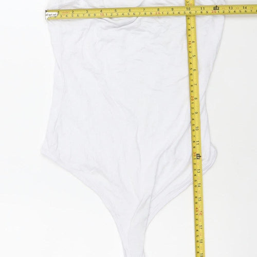 PrettyLittleThing Women’s White One Shoulder Bodysuit Size 10