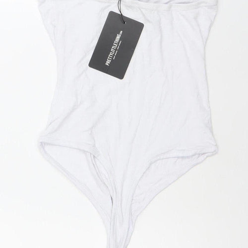 PrettyLittleThing Women’s White One Shoulder Bodysuit Size 10
