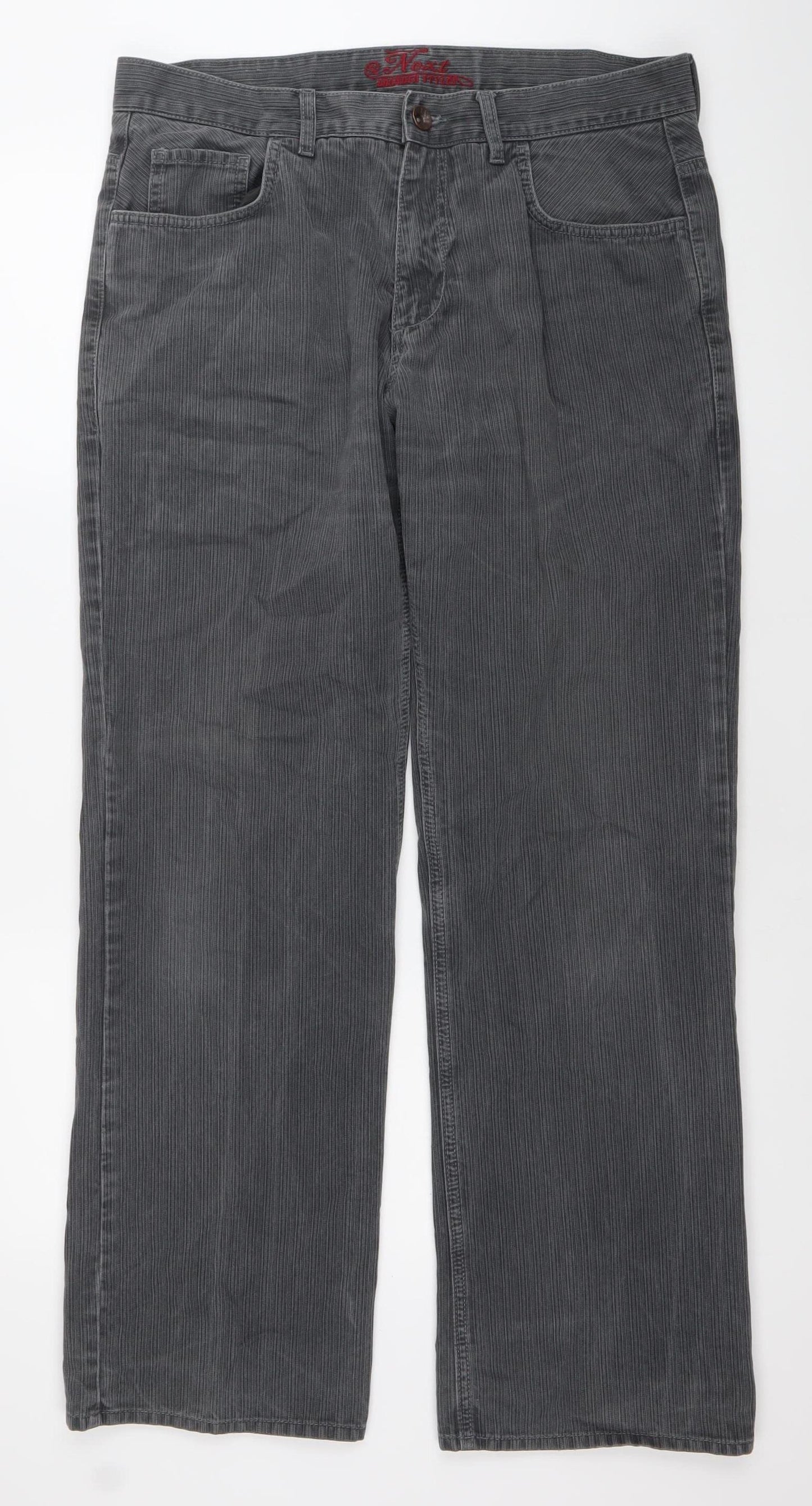 Next Men’s Grey Straight Leg Jeans 36R Regular Fit Cotton