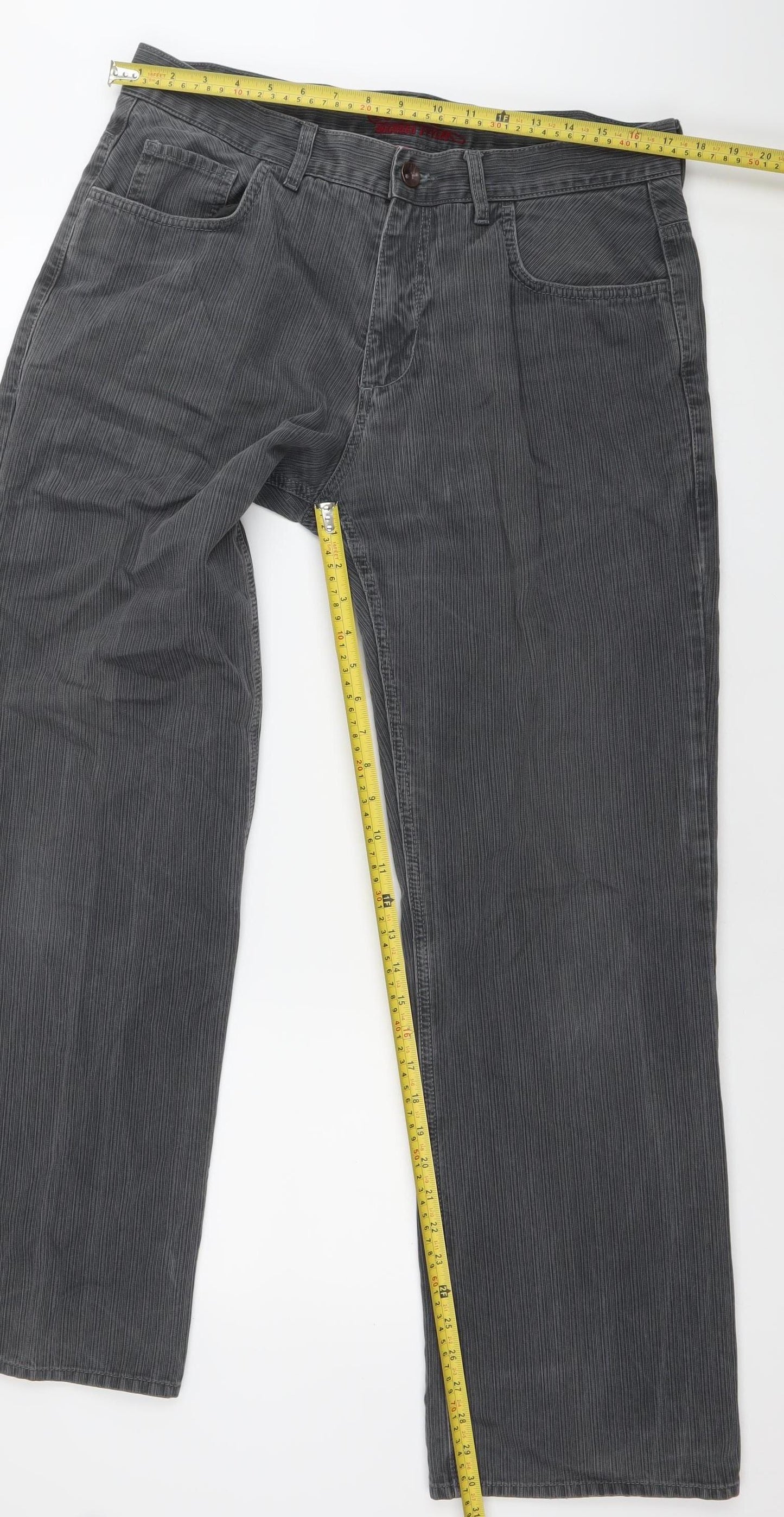 Next Men’s Grey Straight Leg Jeans 36R Regular Fit Cotton