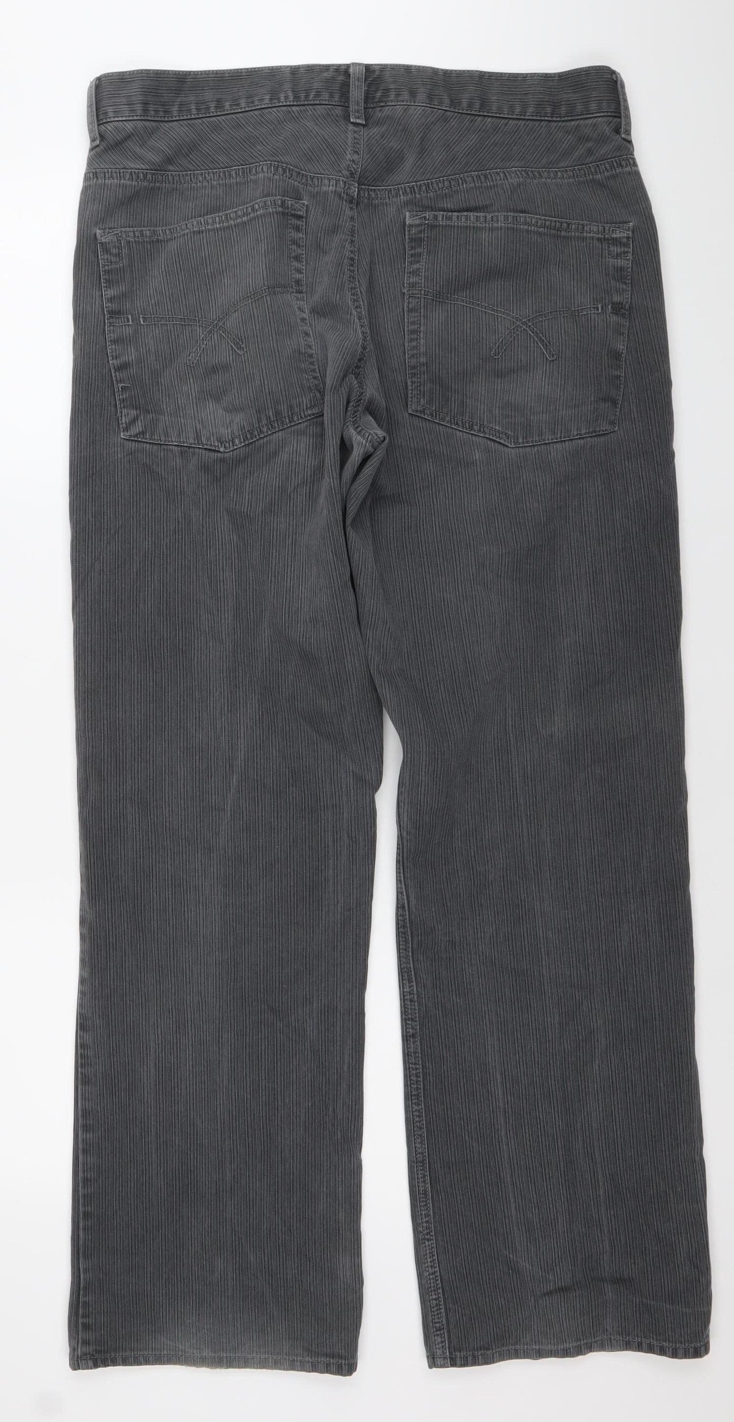 Next Men’s Grey Straight Leg Jeans 36R Regular Fit Cotton