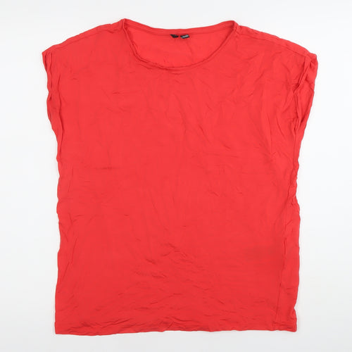 Vero Moda Women’s Red Scoop Neck Jersey T-Shirt Size 12