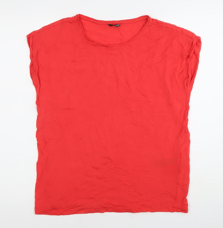 Vero Moda Women’s Red Scoop Neck Jersey T-Shirt Size 12
