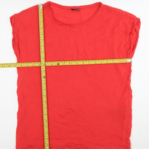 Vero Moda Women’s Red Scoop Neck Jersey T-Shirt Size 12