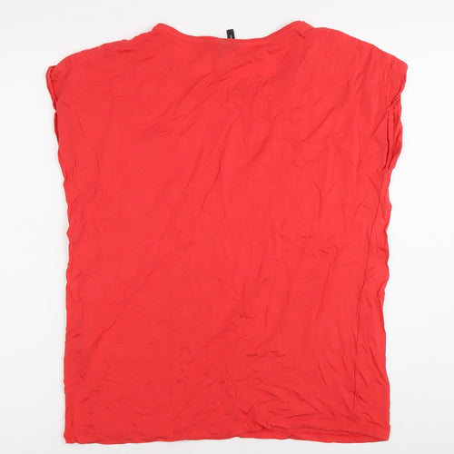 Vero Moda Women’s Red Scoop Neck Jersey T-Shirt Size 12