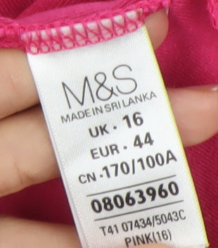 Marks and Spencer Womens Pink Size 16 Jersey Camisole Tank Top