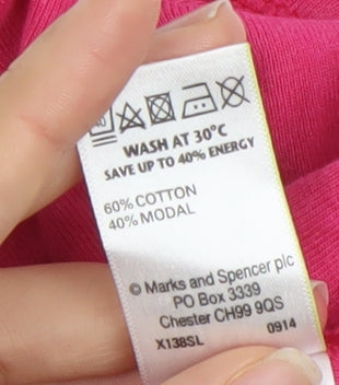 Marks and Spencer Womens Pink Size 16 Jersey Camisole Tank Top