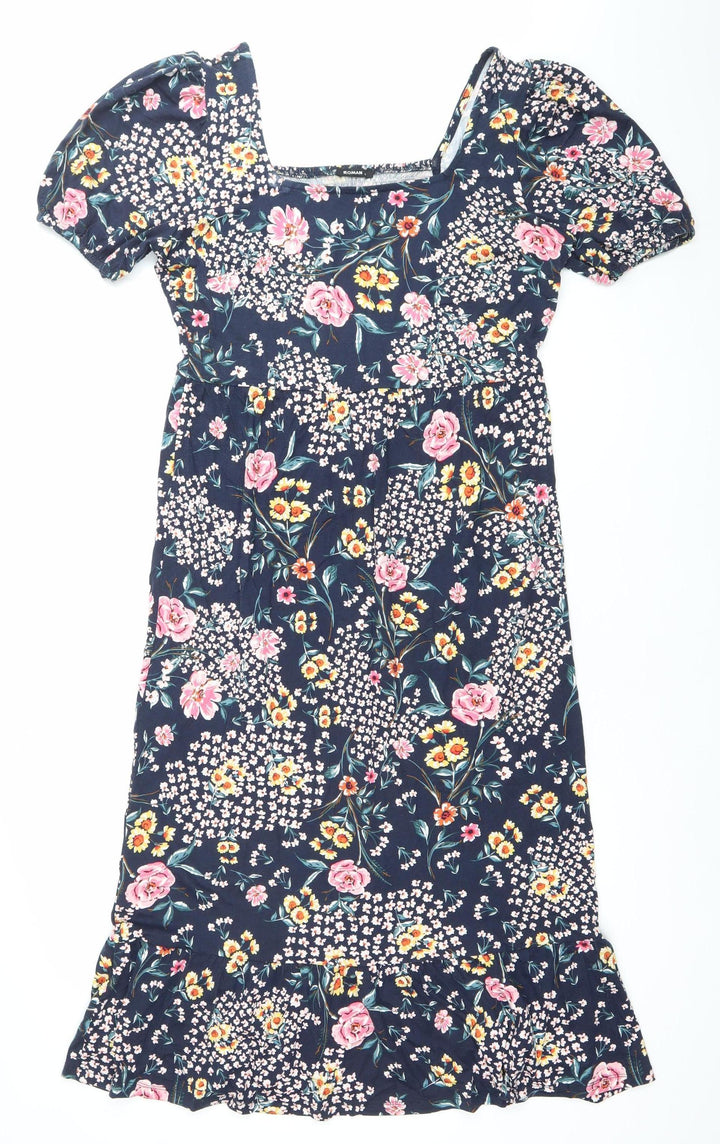 Roman Womens Multicoloured Floral Sheath Dress Size 10