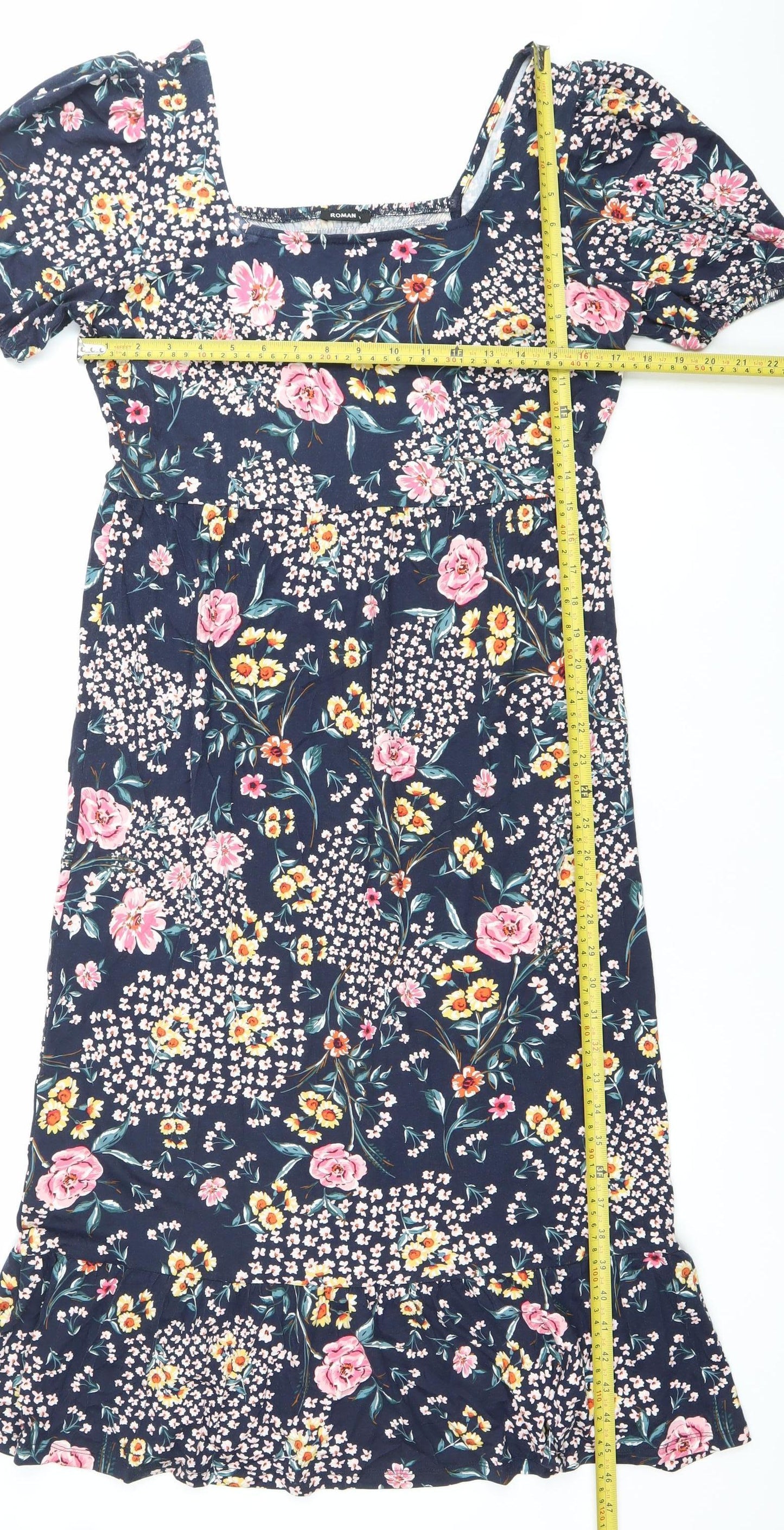 Roman Womens Multicoloured Floral Sheath Dress Size 10