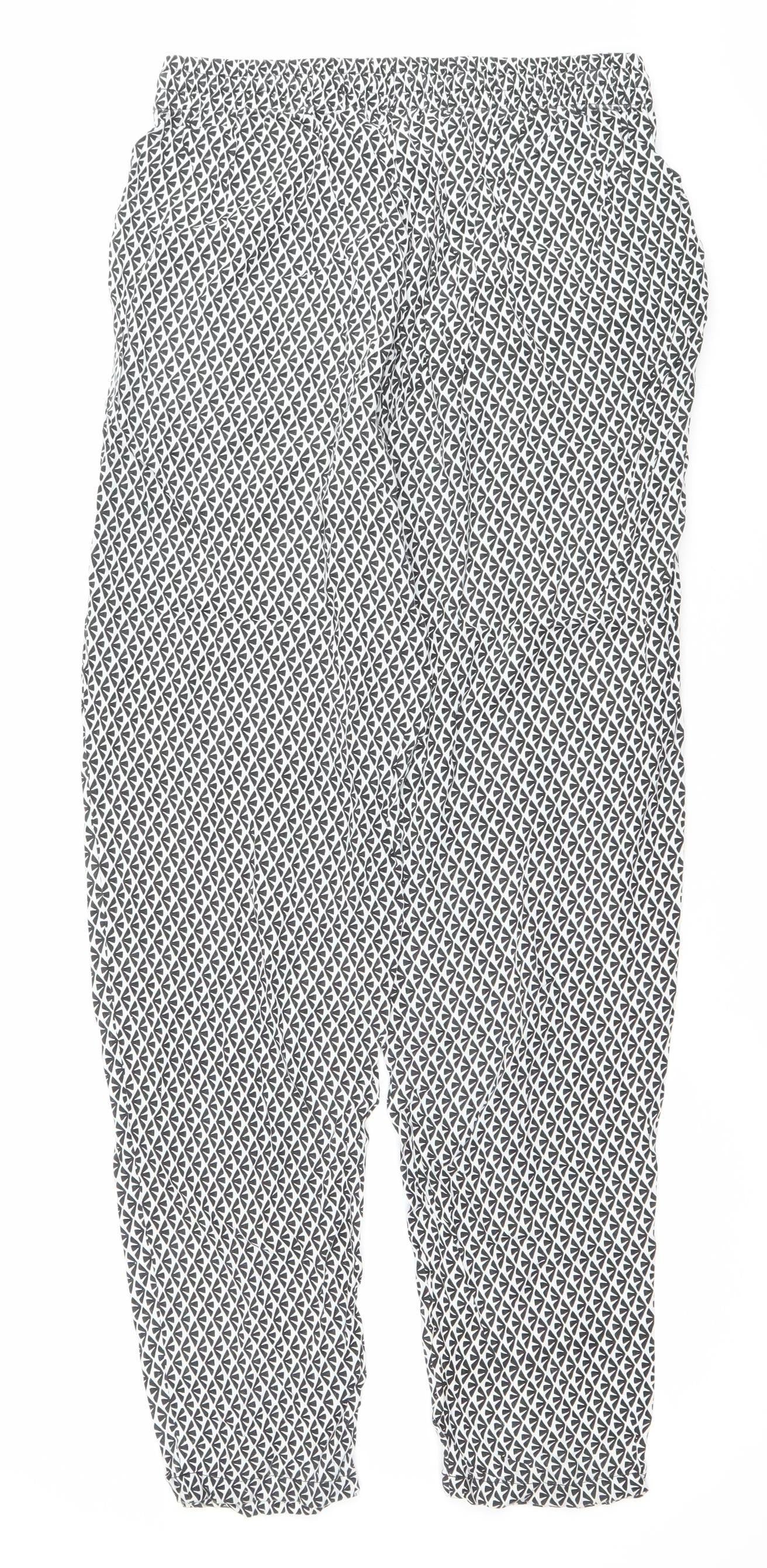 Intuition Women’s Black White Geometric Viscose Trousers Size 8