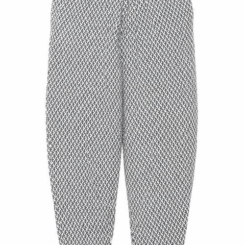 Intuition Women’s Black White Geometric Viscose Trousers Size 8