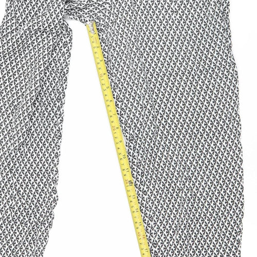 Intuition Women’s Black White Geometric Viscose Trousers Size 8