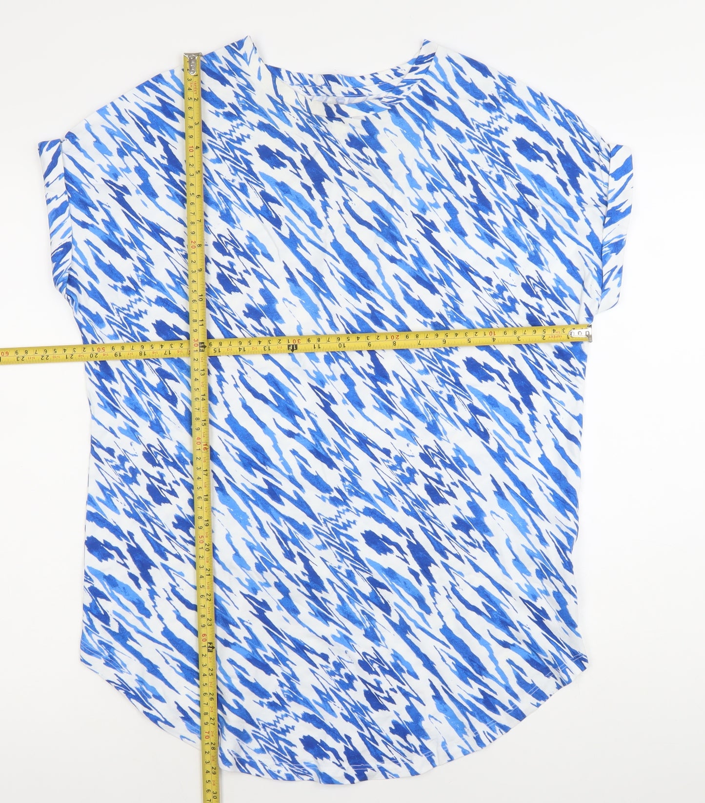 JD Williams Womens Blue Size 12 Cotton Tunic Casual Blouse