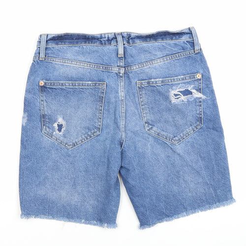 River Island Womens Blue Size 8 Denim Cut-Off Shorts Distressed