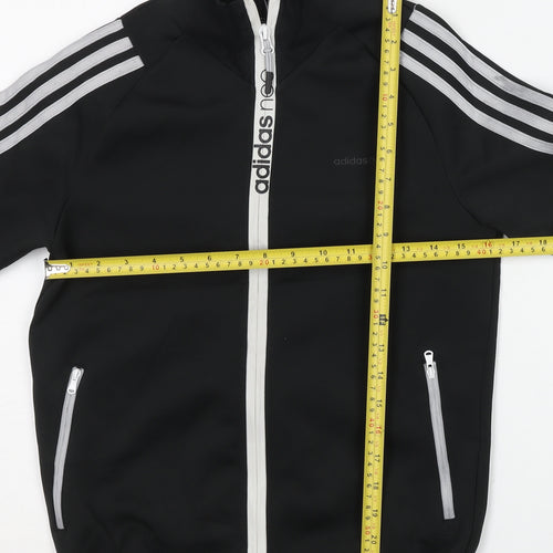 Adidas Neo Womens Black Track Jacket UK 8 Slim Fit Full Zip