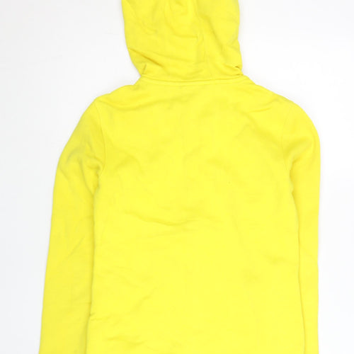 Adidas Womens Yellow Full Zip Hoodie Size 8 UK Sports Graphic
