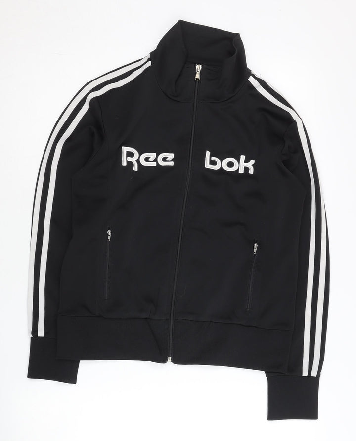 Reebok Womens Black UK 10 Track Jacket Full Zip Sportswear