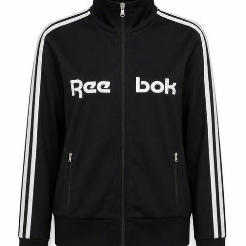 Reebok Womens Black UK 10 Track Jacket Full Zip Sportswear