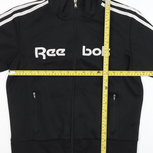 Reebok Womens Black UK 10 Track Jacket Full Zip Sportswear