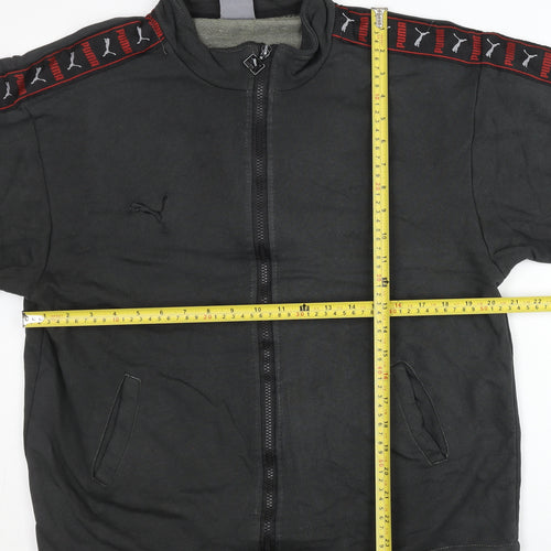 Puma Womens Black M Track Jacket Full Zip Logo Sportswear