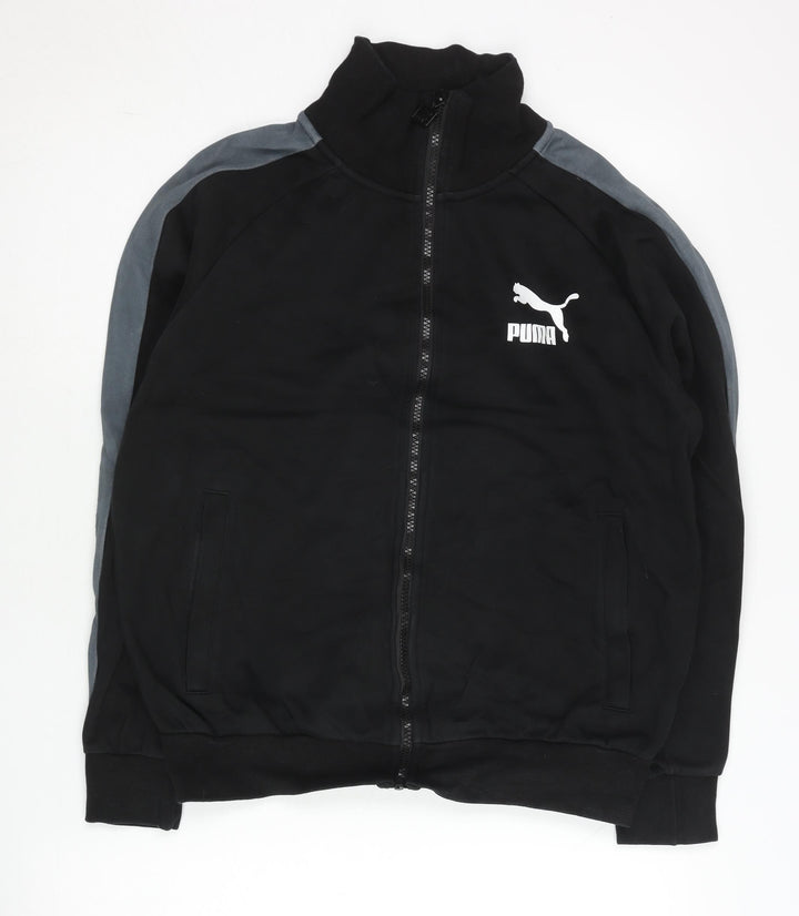 Puma Women’s Black Track Jacket S Full Zip Cotton Blend Sportswear