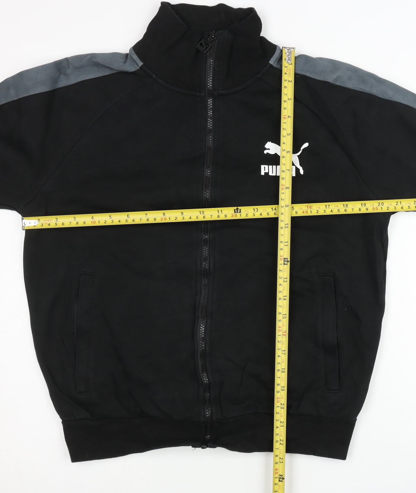 Puma Women’s Black Track Jacket S Full Zip Cotton Blend Sportswear