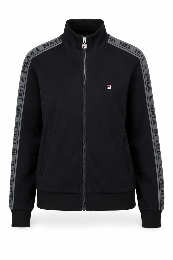 Fila Women Black Size 6 Track Jacket Full Zip Sportswear