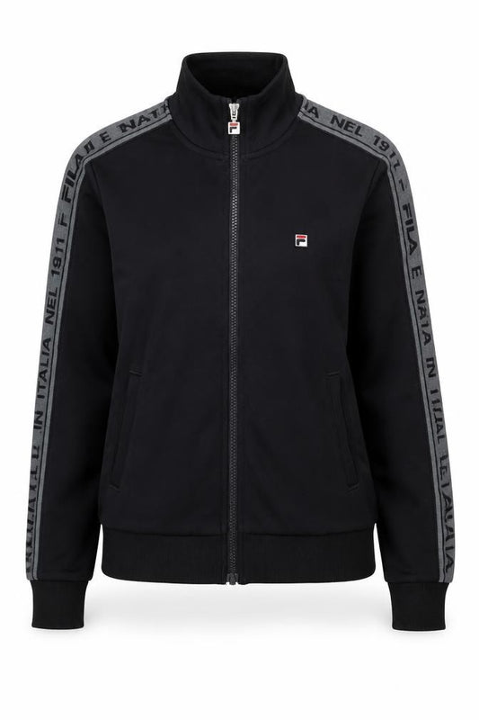 Front view of Fila Women Black, size 6, Track Jacket Full Zip Sportswear