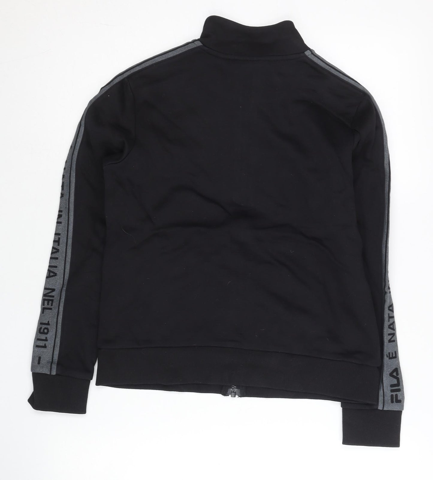 Fila Women Black Size 6 Track Jacket Full Zip Sportswear