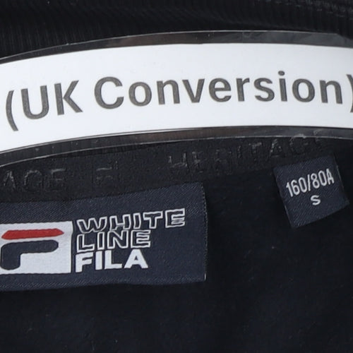 Fila Women Black Size 6 Track Jacket Full Zip Sportswear