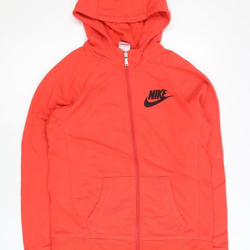 Nike Women Red XL Full Zip Hoodie Sweatshirt Regular Fit