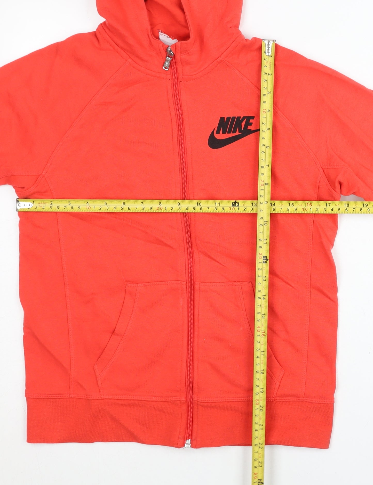 Nike Women Red XL Full Zip Hoodie Sweatshirt Regular Fit