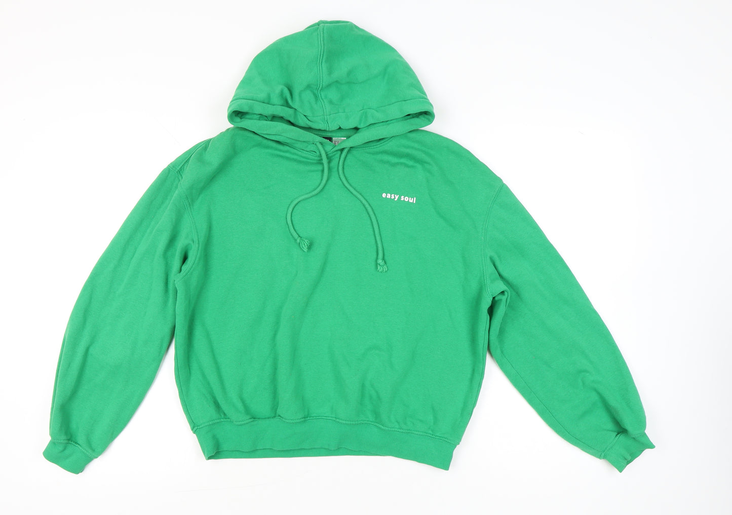 H&M Divided Womens Green Hoodie Pullover Medium Easy Soul Print